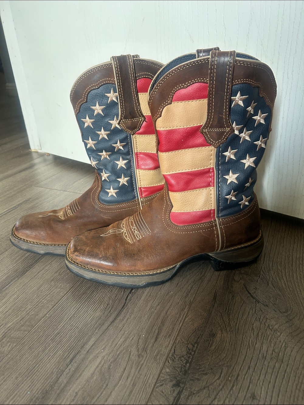 American Flag Western Boots - Red, White, Blue, Brown lady rebel by Durango 8